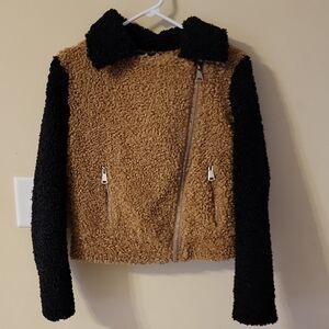 Nine West Tan and Black Sherpa Jacket